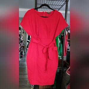 Elegant Red Mini Dress with Tie Waist